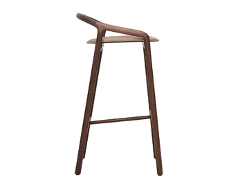 BRIONI - Upholstered solid wood barstool by Woak - view 3
