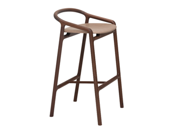 BRIONI - Upholstered solid wood barstool by Woak - view 2