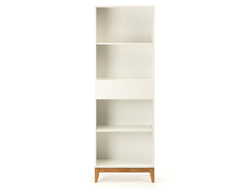 BLANCO - Open melamine-faced chipboard bookcase with drawers by Woodman - view 3