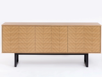 CAMDEN HERRINGBONE - Wood veneer sideboard with doors by Woodman - view 2