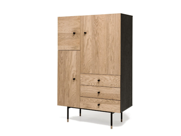JUGEND - Wood veneer highboard with drawers by Woodman - view 2