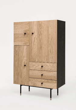 JUGEND - Wood veneer highboard with drawers by Woodman - view 3