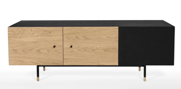 JUGEND - Low wood veneer TV cabinet with cable management by Woodman - view 3