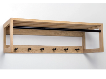 SLUSSEN - Wall-mounted steel and wood coat rack by Woodman - view 2