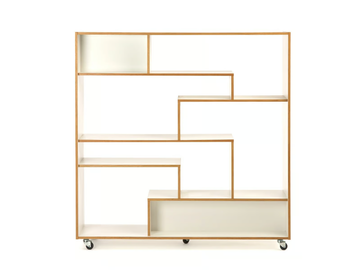 SOUTHBURY - Open divider melamine-faced chipboard bookcase with casters by Woodman - view 3