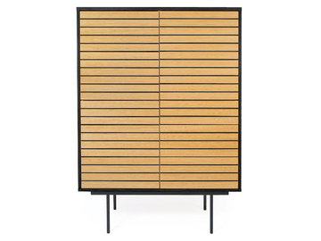STRIPE - Wood veneer highboard with doors by Woodman - view 3