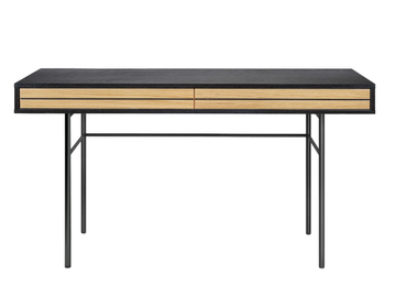 STRIPE - Rectangular wood veneer writing desk with drawers by Woodman - view 3