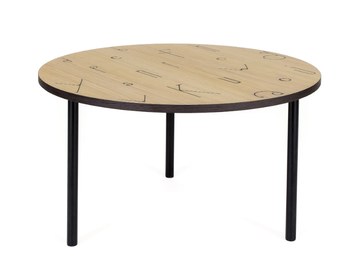 ARTY 70 LETTER - Round wood veneer coffee table by Woodman - view 2