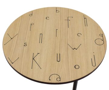 ARTY 70 LETTER - Round wood veneer coffee table by Woodman - view 3