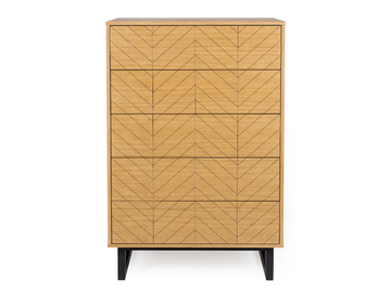 CAMDEN HERRINGBONE - Wood veneer chest of drawers by Woodman - view 2