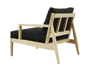 AUSTIN - Upholstered teak garden armchair with armrests by XVL - view 2