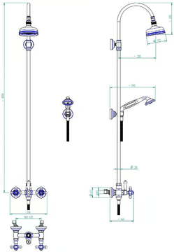 800 - Wall-mounted shower panel with hand shower by ZAZZERI - view 3
