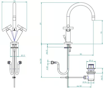 DA-DA - 1 hole washbasin tap with individual rosettes by ZAZZERI - view 3