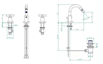 DA-DA - 3 hole countertop bidet tap by ZAZZERI - view 3