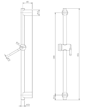 DA-DA - Shower wallbar with hand shower by ZAZZERI - view 3