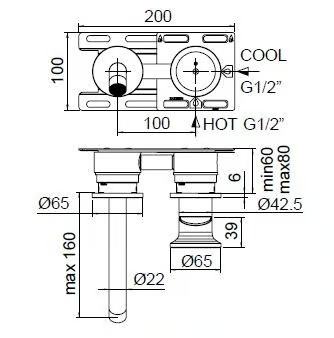 JK21 - 2 hole stainless steel washbasin tap by ZAZZERI - view 3