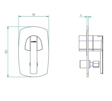 TANGO - Single handle chromed brass shower mixer by ZAZZERI - view 3