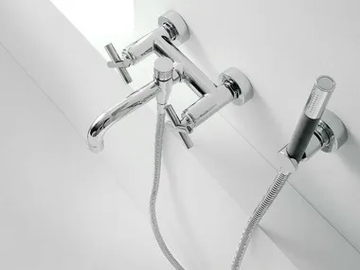 DA-DA - 3 hole wall-mounted bathtub set with hand shower by ZAZZERI - view 2
