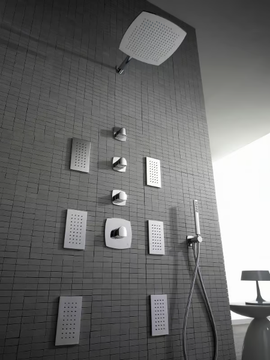 TANGO - 4 hole shower tap with overhead shower by ZAZZERI - view 3