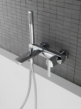 TANGO - Wall-mounted steel bathtub mixer by ZAZZERI - view 3