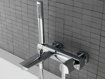 TANGO - Wall-mounted steel bathtub mixer by ZAZZERI - view 2
