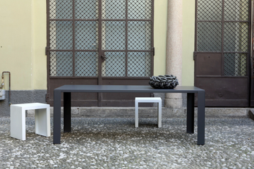 BIG IRONY OUTDOOR - Rectangular painted metal garden table by Zeus - view 3