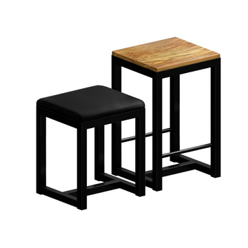 BIG BROTHER - Upholstered leather stool by Zeus - view 3