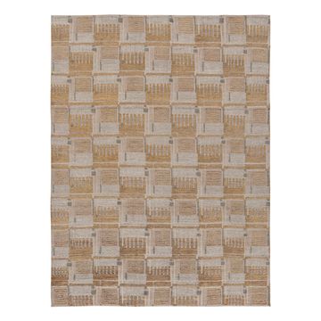 Brown Contemporary Sc&inavian Wool Silk Jute Blend Rug by Abchome