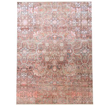 Pink Transitional Silk Rug by Abchome