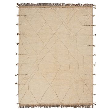 Cream Modern Wool Rug by Abchome