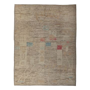Brown Zameen Transitional Wool Rug- 10'11" x 13'10" by Abchome