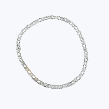 Platinum Diamond Foliage Necklace by Abchome