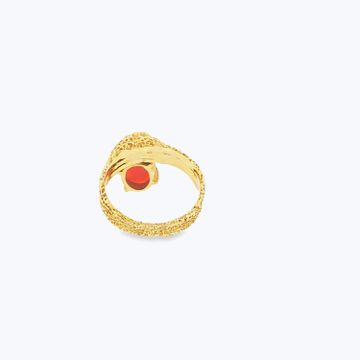 French 1970s Textured Coral Ring by Abchome