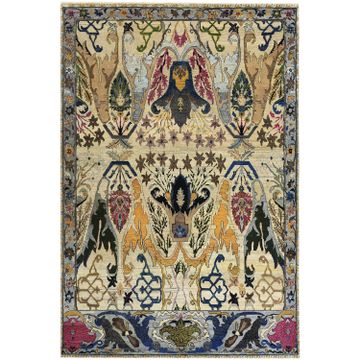 Cream Multicolored Alchemy Wool Rug - 6' x 8' by Abchome