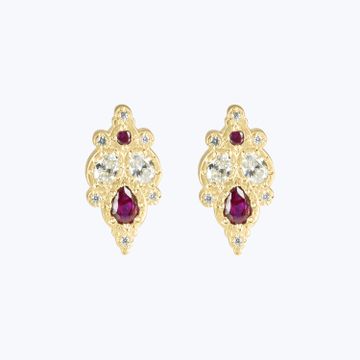 Floral Studs, Ruby by Abchome
