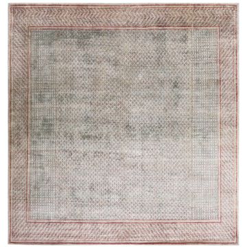 Grey & Pink Alchemy Traditional Silk Rug - 11'1" x 11'9" by Abchome