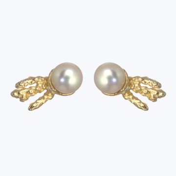 Moonbeam Japanese Akoya Pearl Studs by Abchome