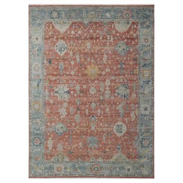 Rust Blue Antique Revival Wool Rug - 8'10" x 12'1" by Abchome