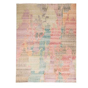 Multicolored Transitional Silk Rug by Abchome - view 2