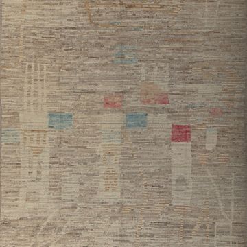 Brown Zameen Transitional Wool Rug- 10'11" x 13'10" by Abchome - view 3