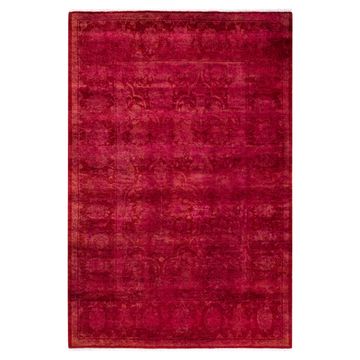 Red Overdyed Wool Rug by Abchome - view 2