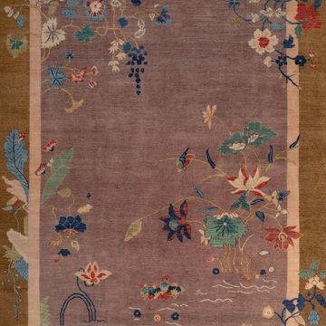 Purple Traditional Art Deco Rug by Abchome - view 3