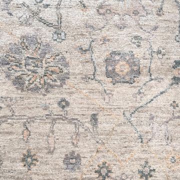 Beige Traditional Oushak Silk Rug by Abchome - view 3