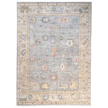 Blue Traditional Oushak Silk Rug by Abchome - view 2