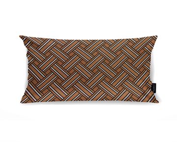 CUSHION ON WEAVING TERRACOTTA BLUE 60×30 by Aldeco