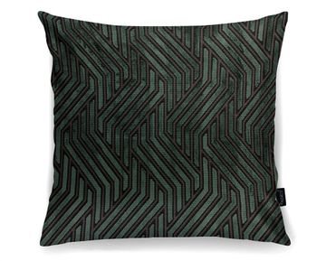 CUSHION MODERNIST JACQUARD VELVET MOSS GREEN 50×50 by Aldeco