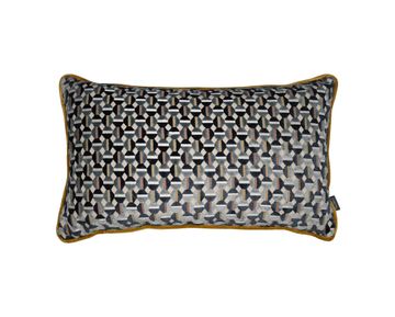 CUSHION LUMIÉRE VELVET RIVERSIDE GOLD BLUE 60×30 P by Aldeco