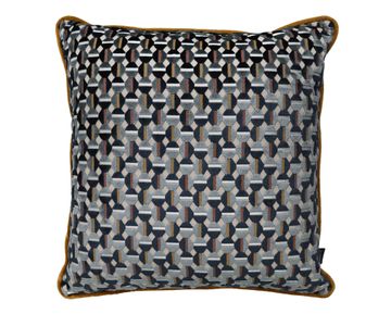 CUSHION LUMIÉRE VELVET RIVERSIDE GOLD BLUE 50×50 P by Aldeco