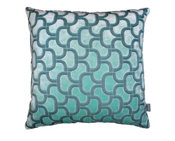 CUSHION DIGBY VELVET AQUA SHADES 50×50 by Aldeco
