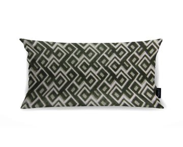 CUSHION ANNI JACQUARD VELVET GREEN LINEN 50×30 by Aldeco